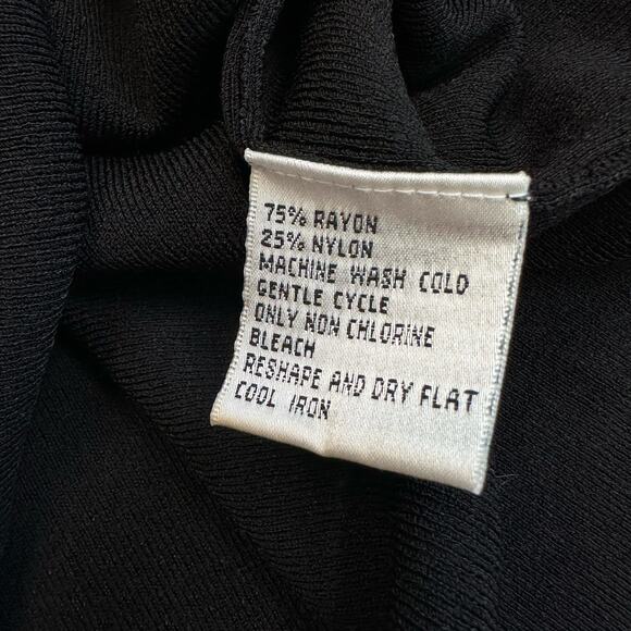 Talbots Black Ribbed Knit Short Sleeve Dress Shirt Blouse Womens Plus 2X Stretch - Picture 5 of 5